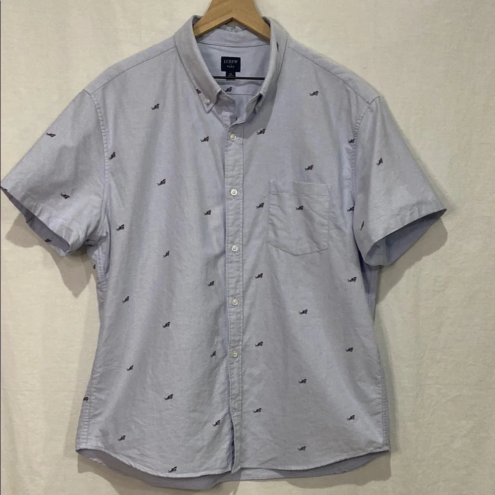 J. Crew Men's Flex Button Down Shirt - XL - with sharks! H4801